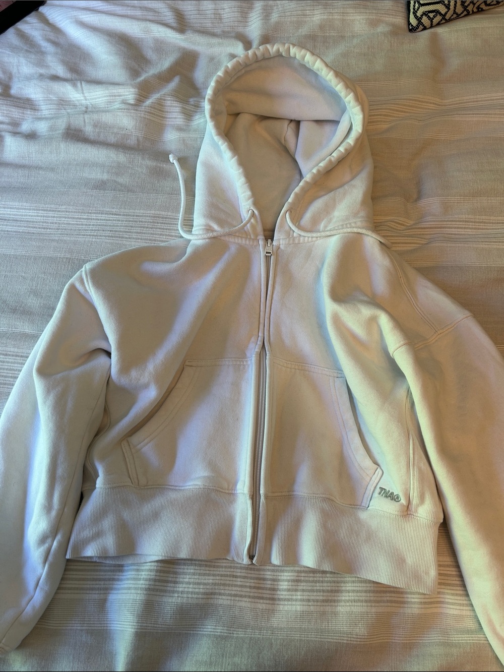 TNA White Zip-Up Hoodie
